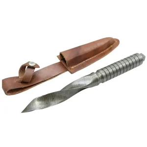 The Bone Edge - 10″ Damascus Full Tang Hand Forged Hunting Knife