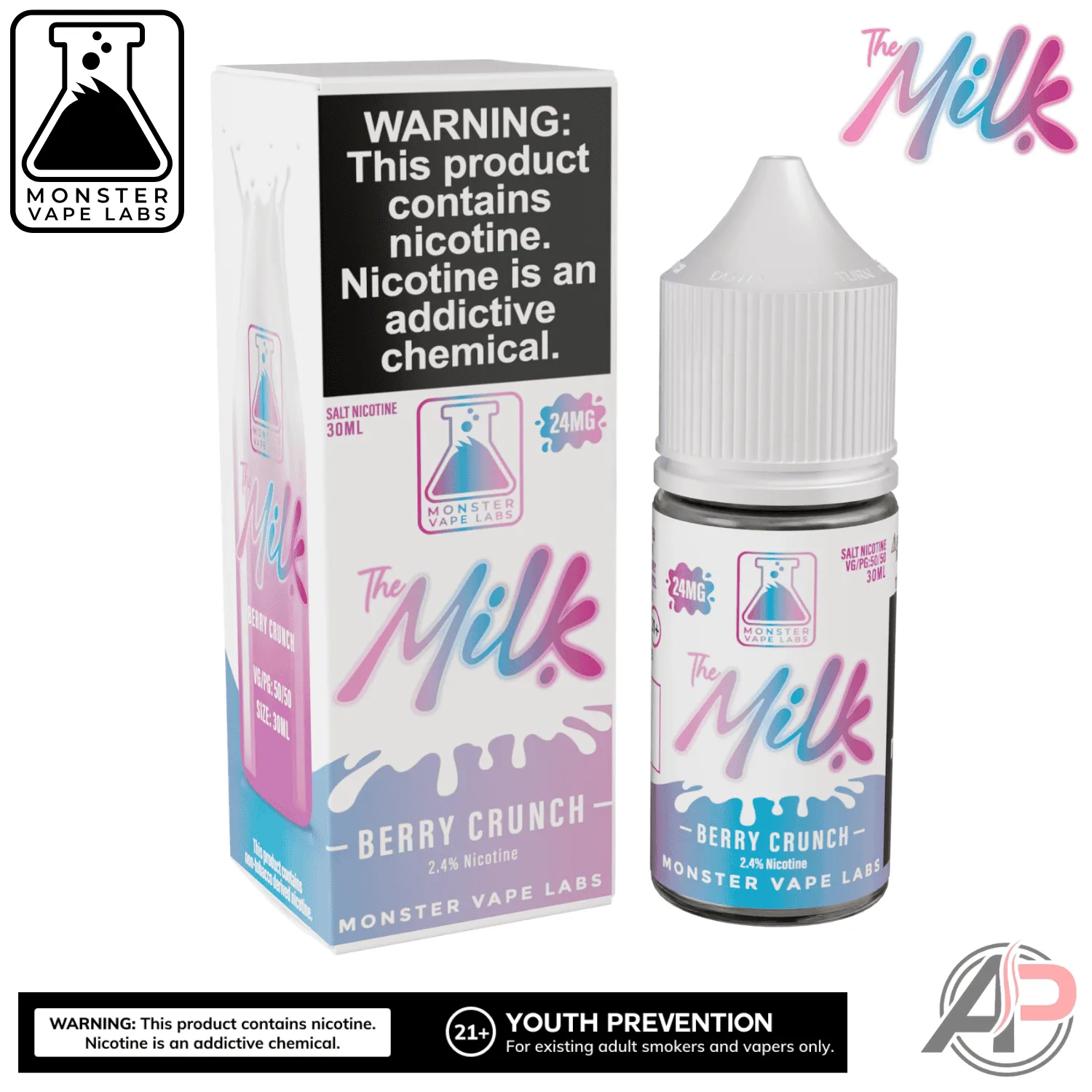 The Milk Berry Crunch Salt Nicotine By Monster Vape Labs 30mL