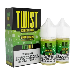 TWIST Nicotine Salt E-Liquid – Green No.1 – 60ML E-Liquid (Twin 30ML Pack)