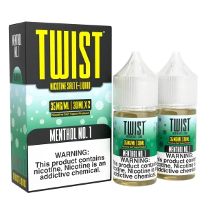 TWIST Nicotine Salt E-Liquid – Menthol No.1 – 60ML E-Liquid (Twin 30ML Pack)