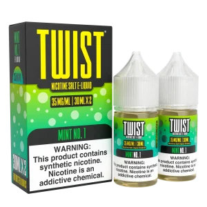 TWIST Nicotine Salt E-Liquid – Mint No.1 – 60ML E-Liquid (Twin 30ML Pack)