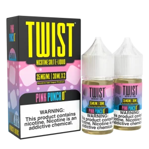 TWIST Nicotine Salt E-Liquid – Pink Punch 0 – 60ML E-Liquid (Twin 30ML Pack)
