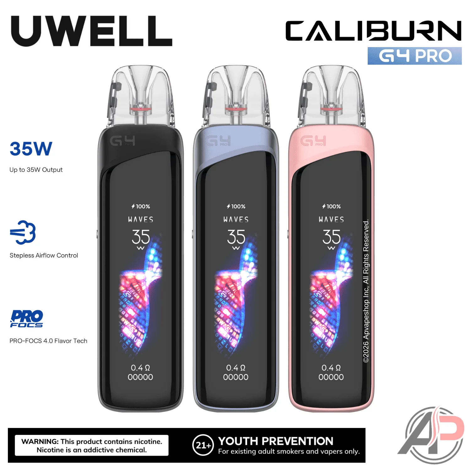 Uwell Caliburn G4 Pro Pod System Starter Kit Device