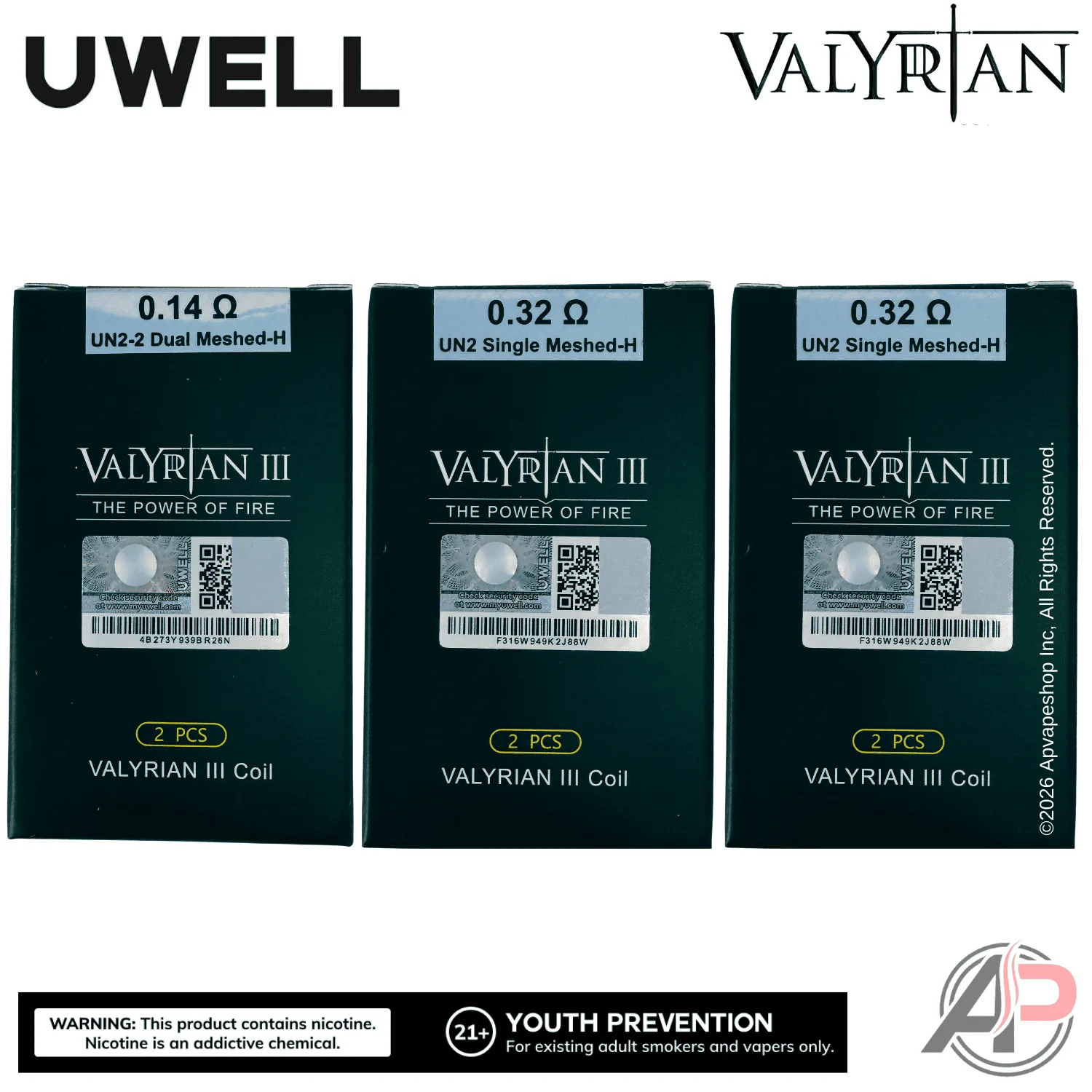 Uwell Valyrian 3 Replacement Coils 2 Pack