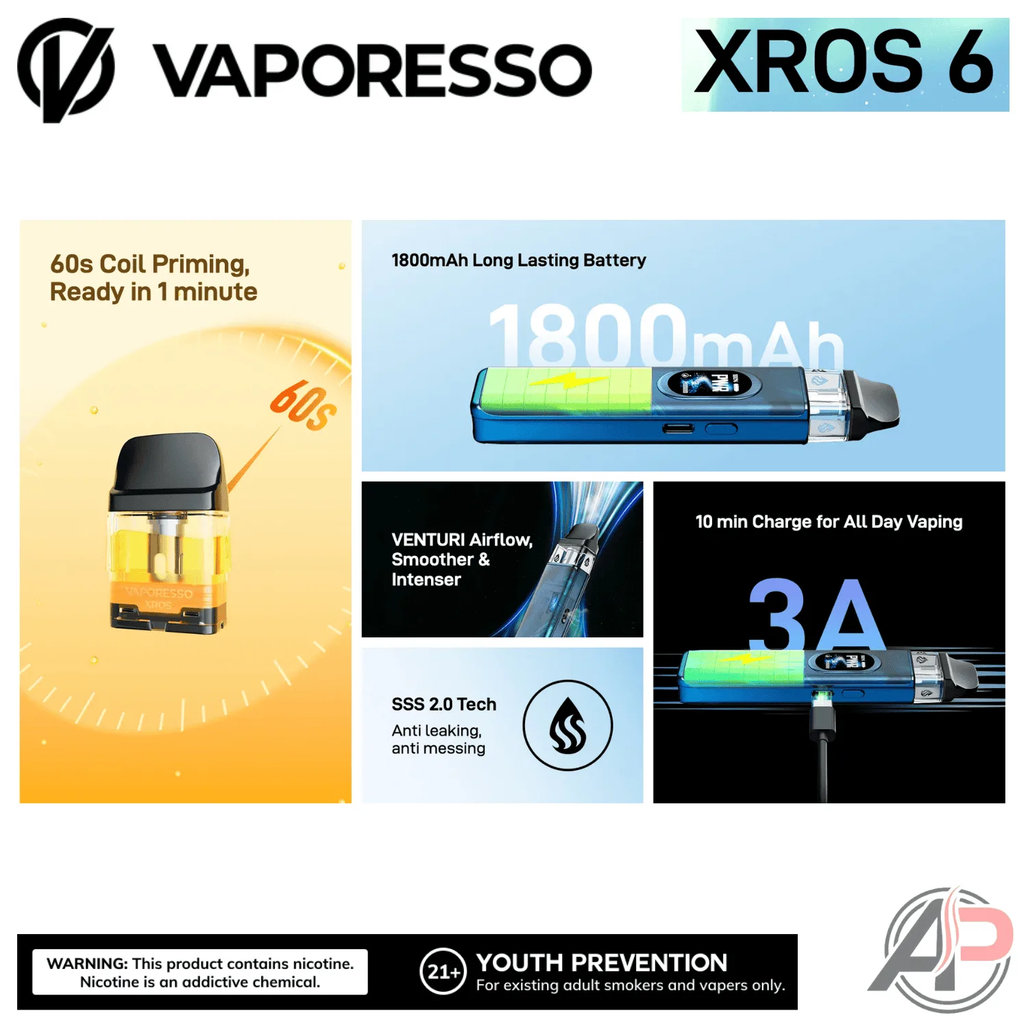 Vaporesso Xros 6 30w Pod System Starter kit Device - Image 2