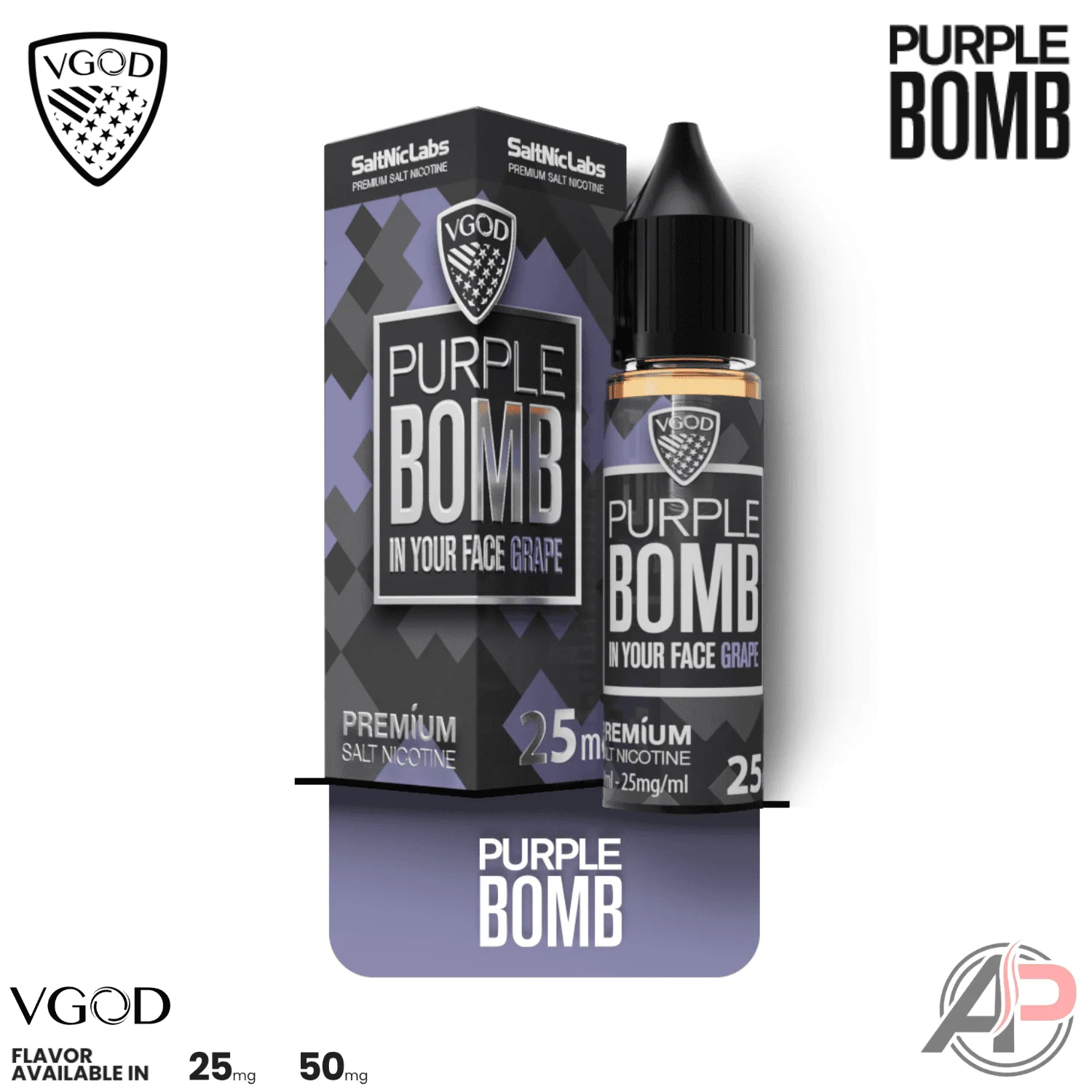 Vgod Purple Bomb Salt Nicotine 30mL - Image 2
