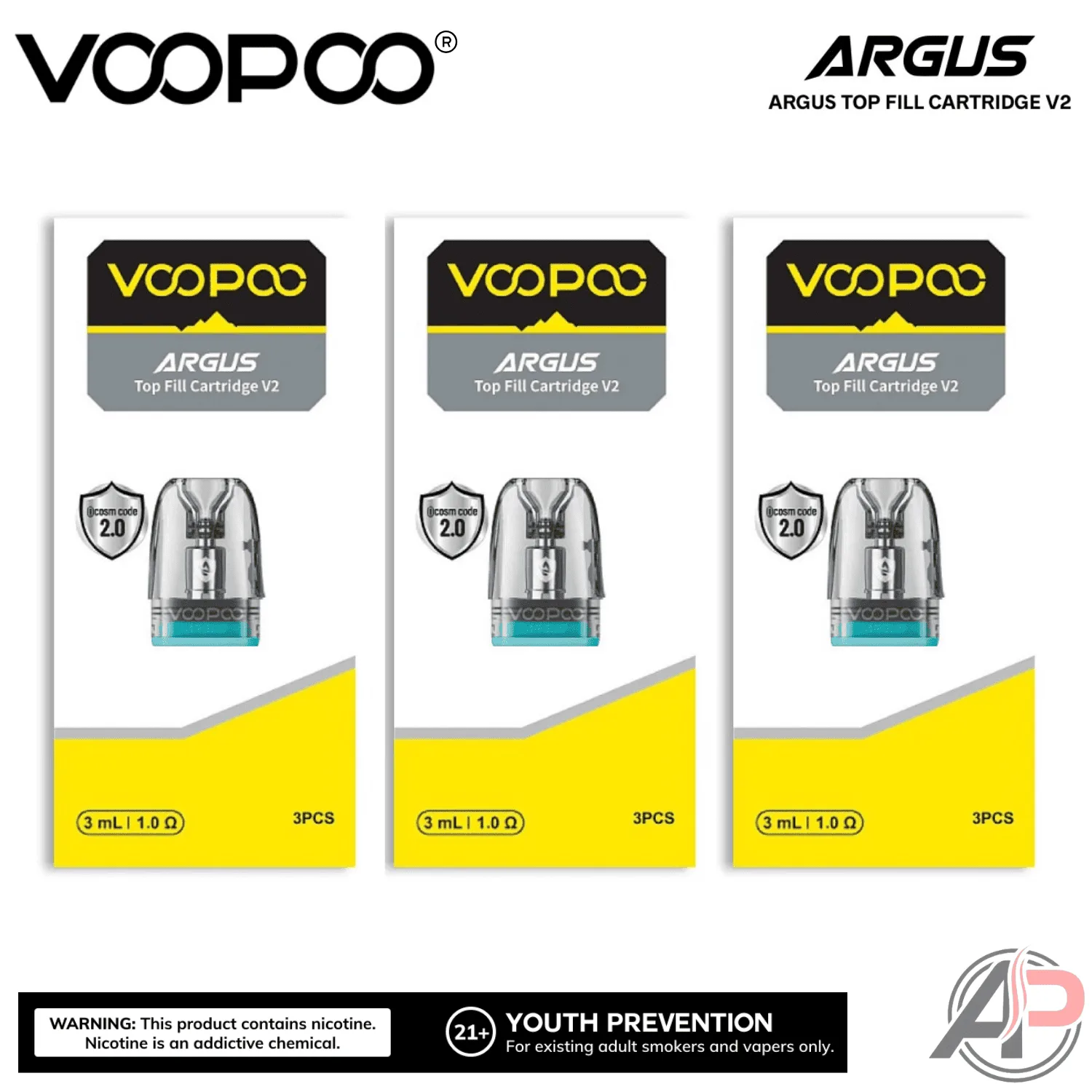 Voopoo Argus V2 Top Fill Replacement Pods 3 Pack