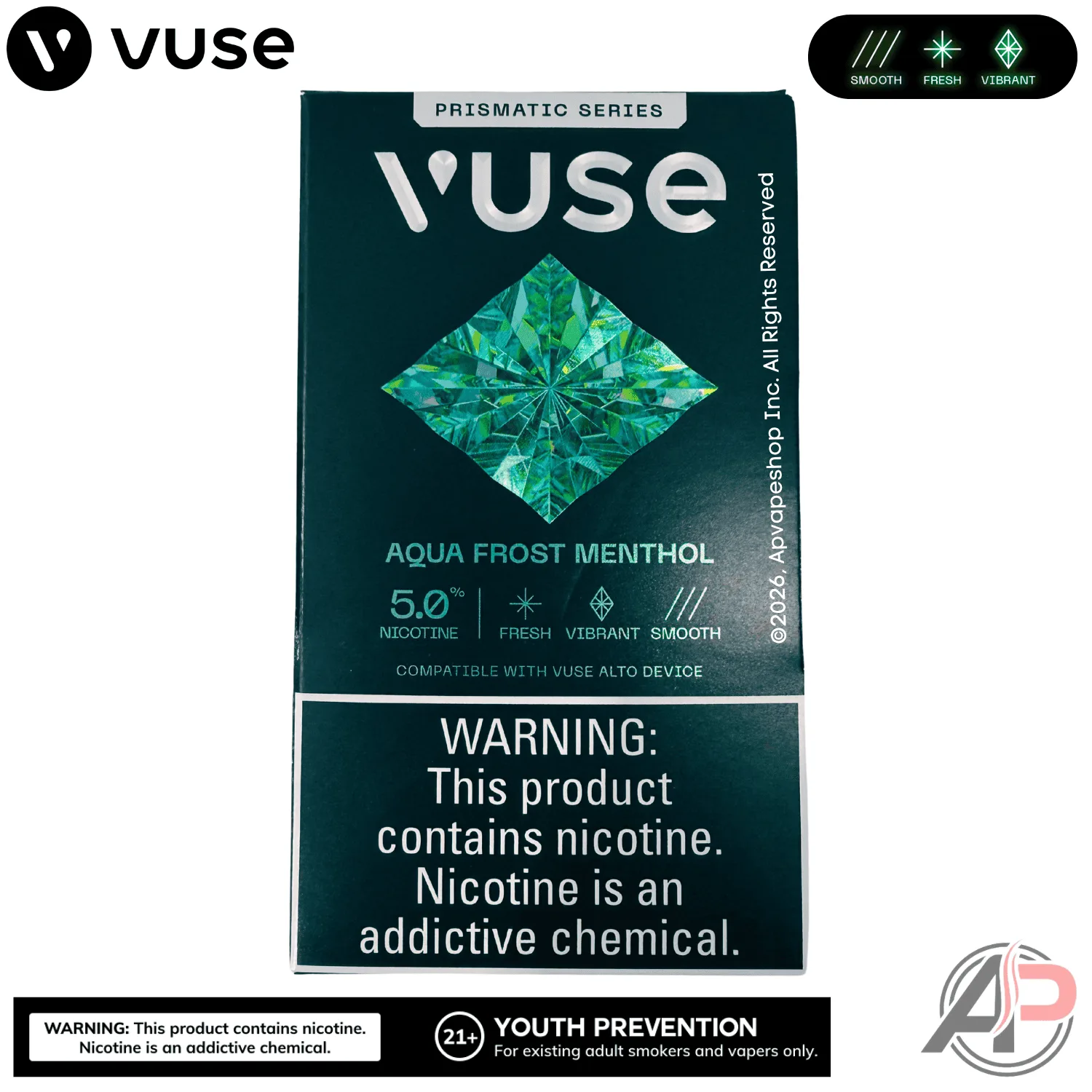 Vuse Alto Prismatic Aqua Frost Menthol Pods 3 Pack