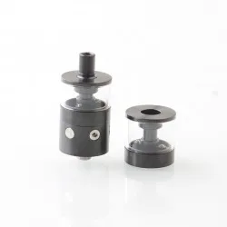 YFTK pNeumatyca Style RTA Rebuildable Tank Atomizer with 4.2ml Tank Tube - Black, 316SS + Glass, 3.5ml, 22mm Diameter
