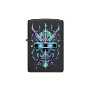 Zippo Lighter - Cyber Skull Design