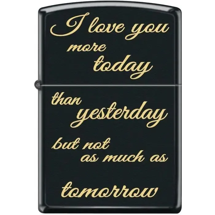 Zippo Lighter - I Love You More Today Black Matte