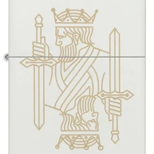 Zippo Lighter - King Queen on Regal White Matte Finish