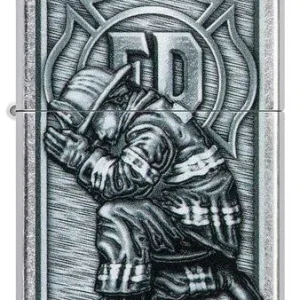 Zippo Lighter - Kneeling Firefighter