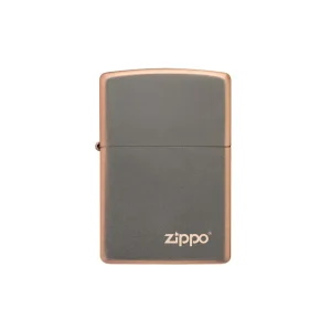 Zippo Lighter - Rustic Bronze Zippo Logo