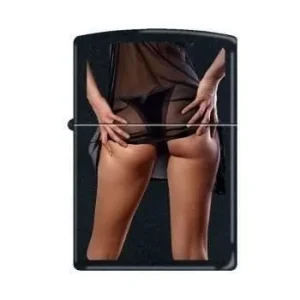 Zippo Lighter - Sexy Girl with Black Panties Black Matte