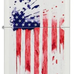 Zippo Lighter - Splattered US Flag