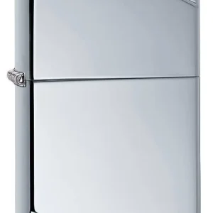 Zippo Lighter - Vintage High Polish Chrome w/ Slashes